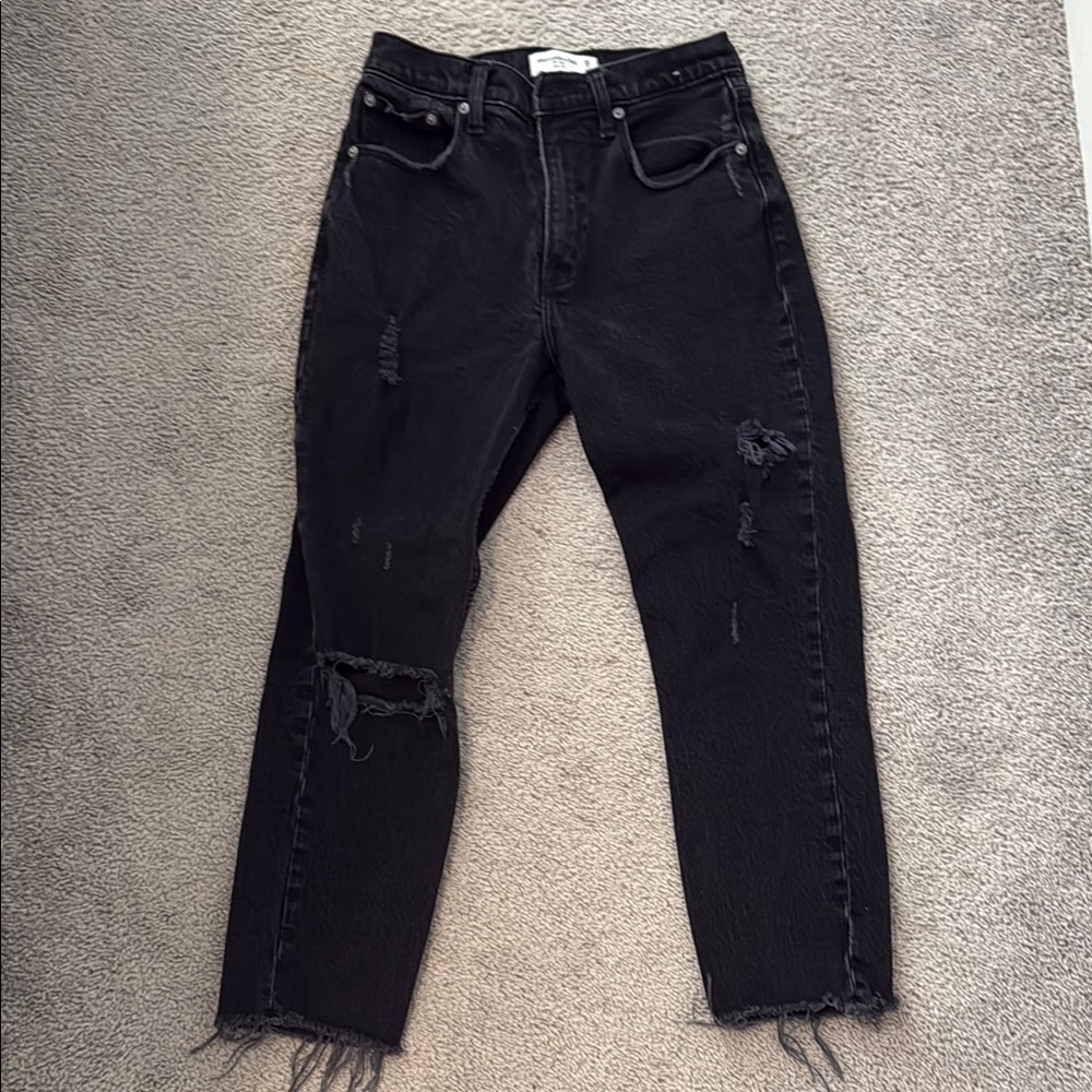 Ripped Black Jeans, The Mom High Rise
